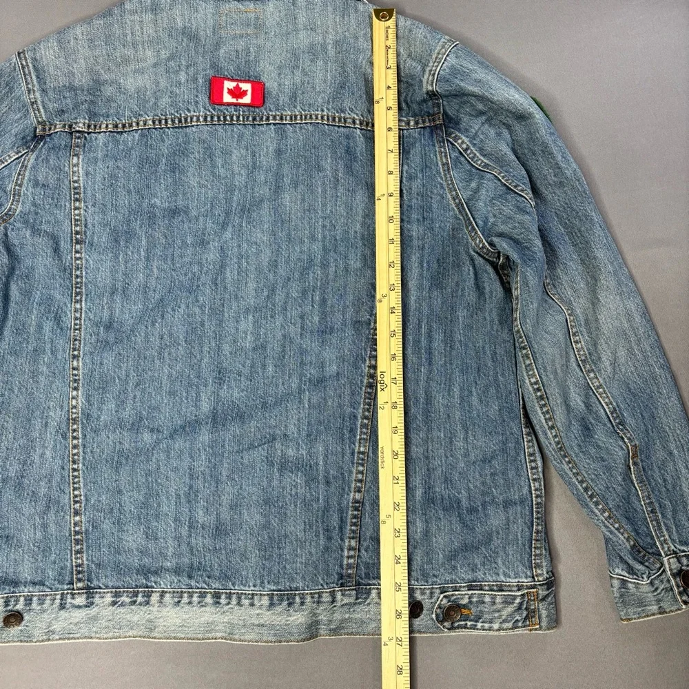 Olympics Canada Jacket Mens Extra Large Hudson's Bay Patches Denim 2012 London - Picture 9 of 12